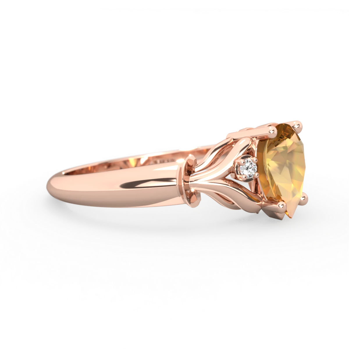 Citrine Precious Pear 14K Rose Gold ring R0826
