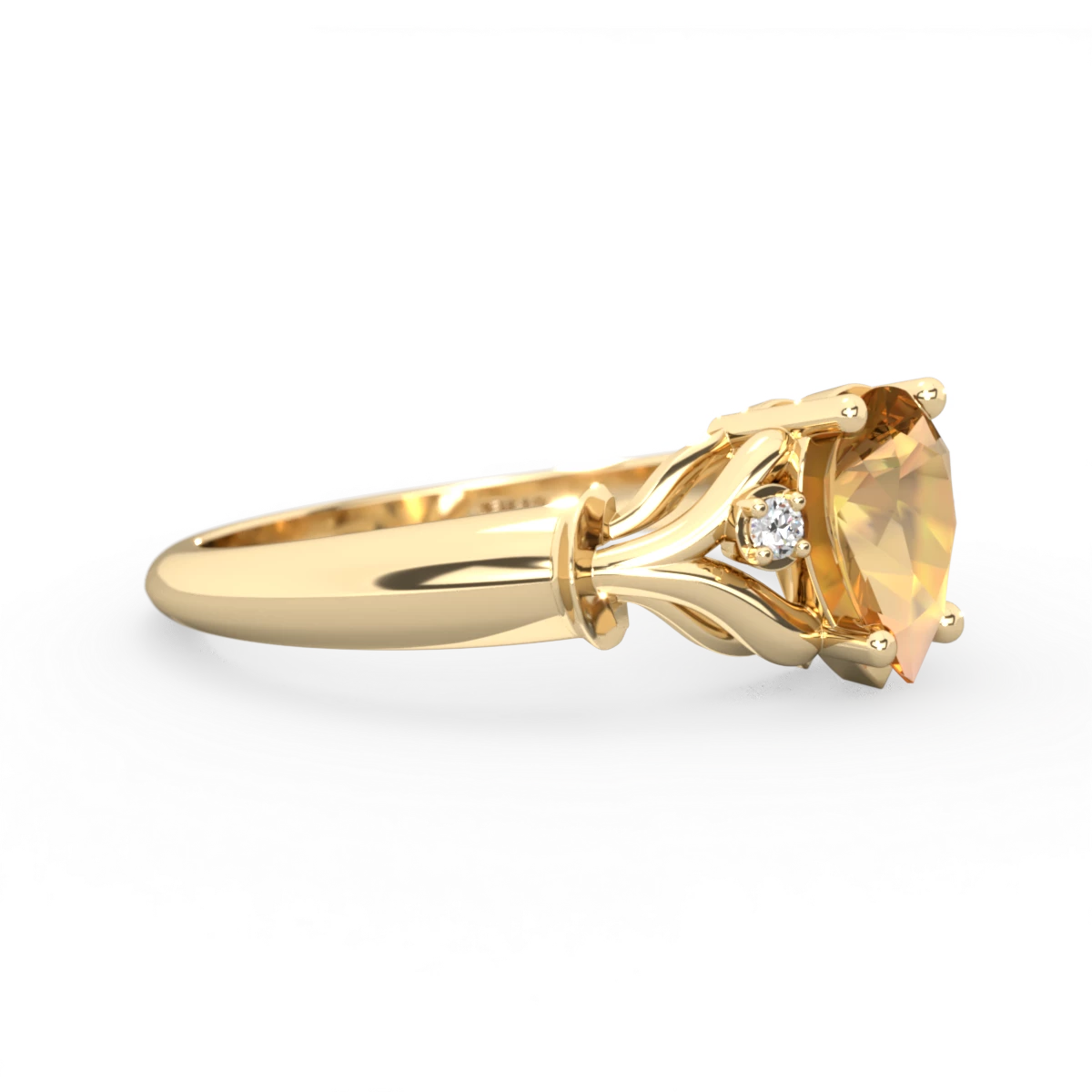 Citrine Precious Pear 14K Yellow Gold ring R0826