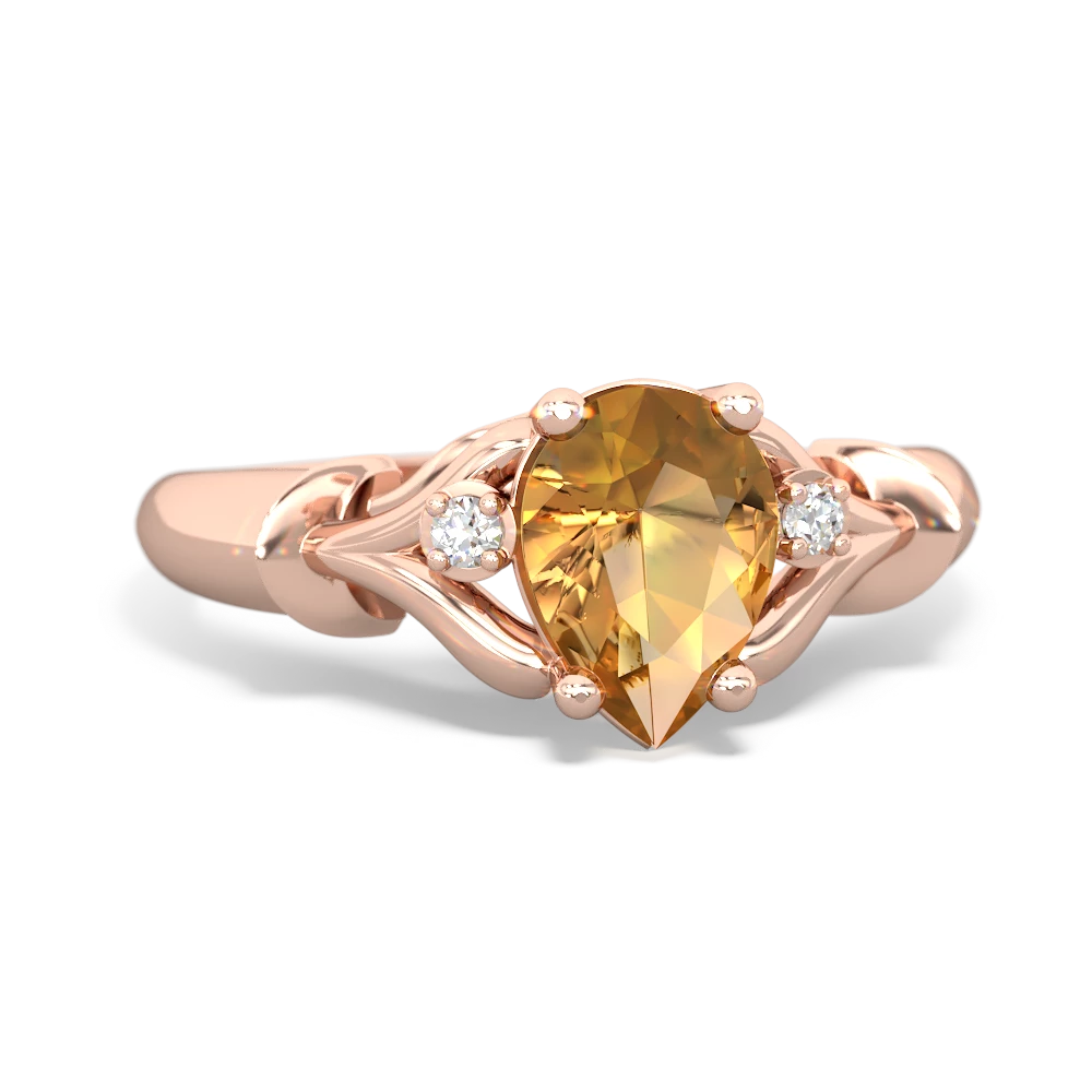 Citrine Precious Pear 14K Rose Gold ring R0826