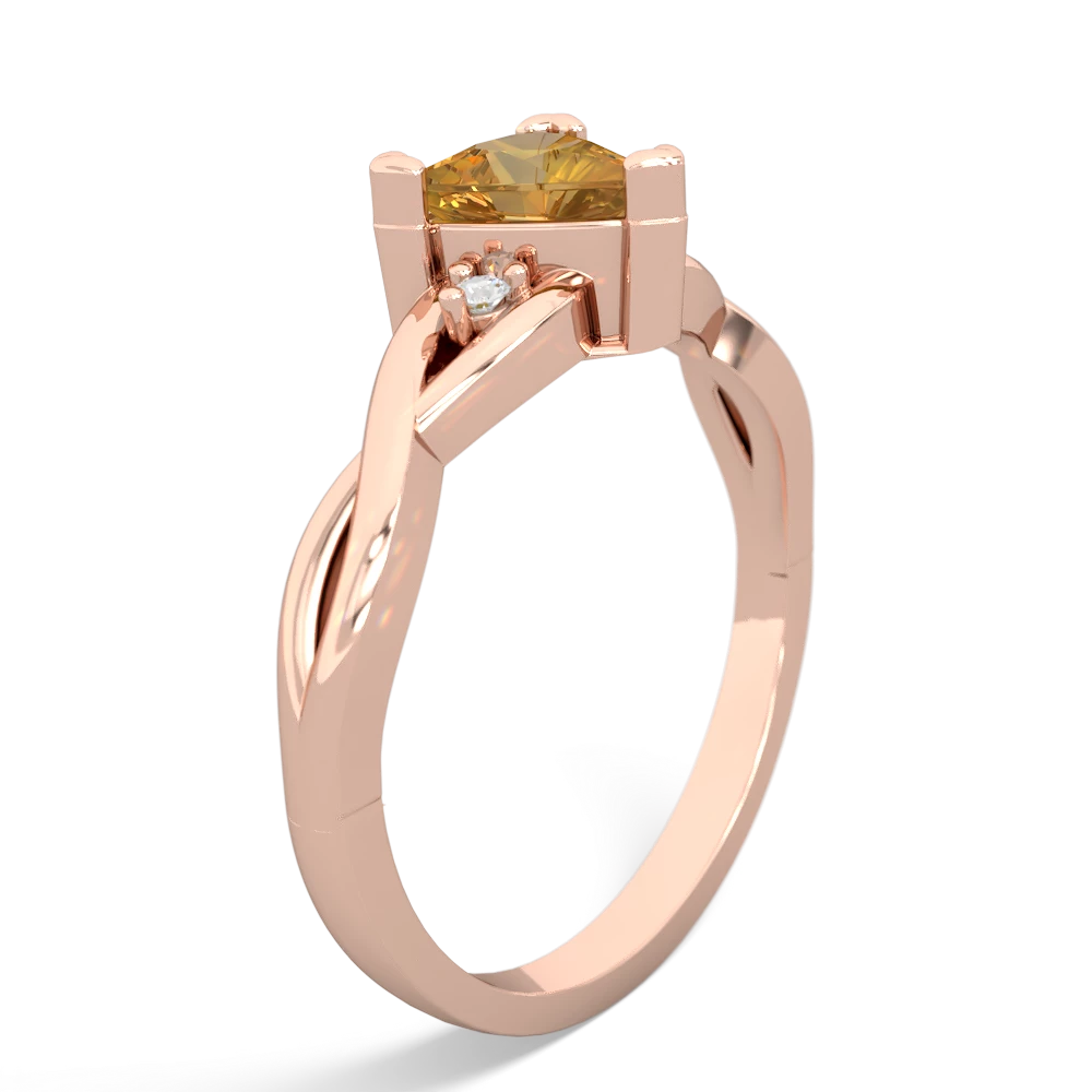 Citrine Trillion Twist 14K Rose Gold ring R2104