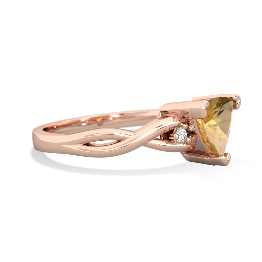 Citrine Trillion Twist 14K Rose Gold ring R2104