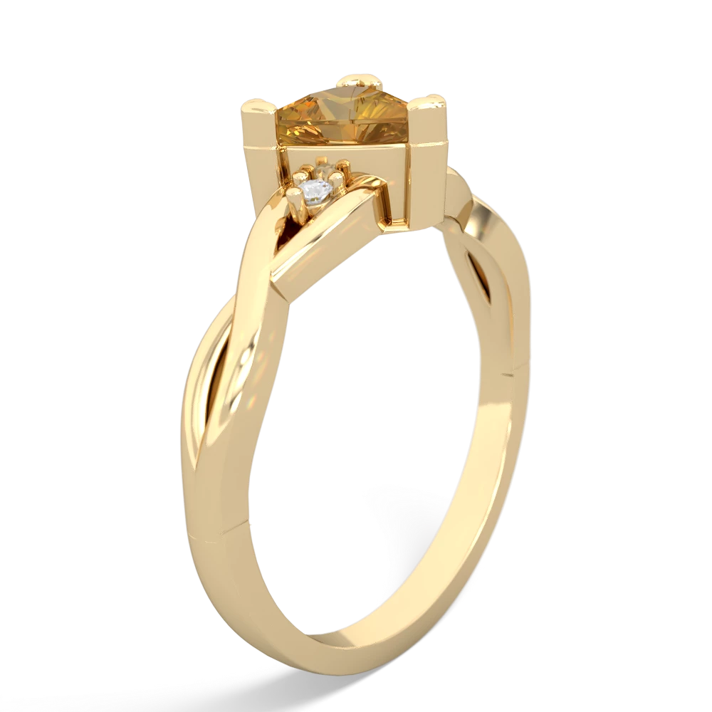 Citrine Trillion Twist 14K Yellow Gold ring R2104