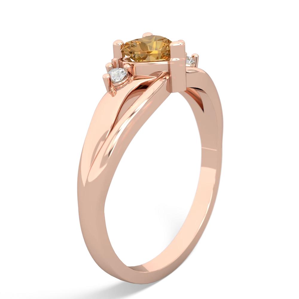 Citrine Split Band Swirl 14K Rose Gold ring R2130