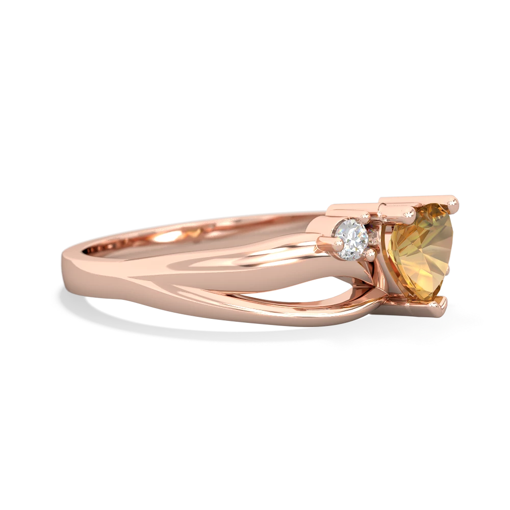 Citrine Split Band Swirl 14K Rose Gold ring R2130