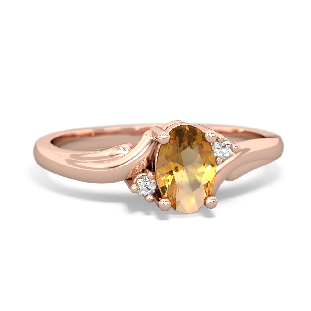 Citrine Elegant Swirl 14K Rose Gold ring R2173