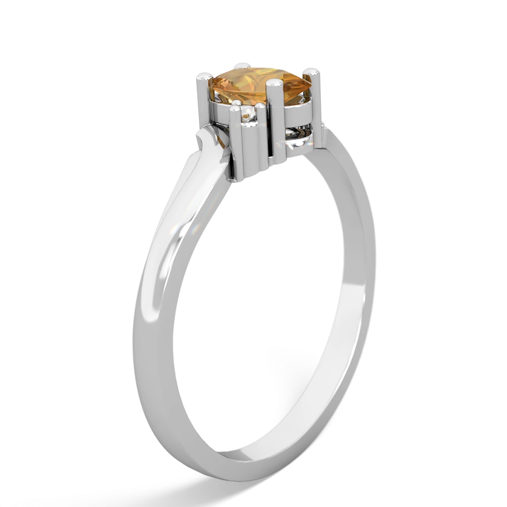 Citrine Elegant Swirl 14K White Gold ring R2173