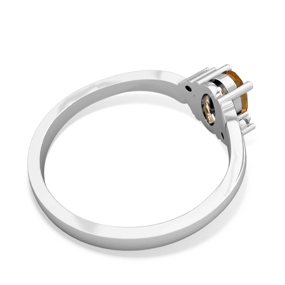 Citrine Elegant Swirl 14K White Gold ring R2173