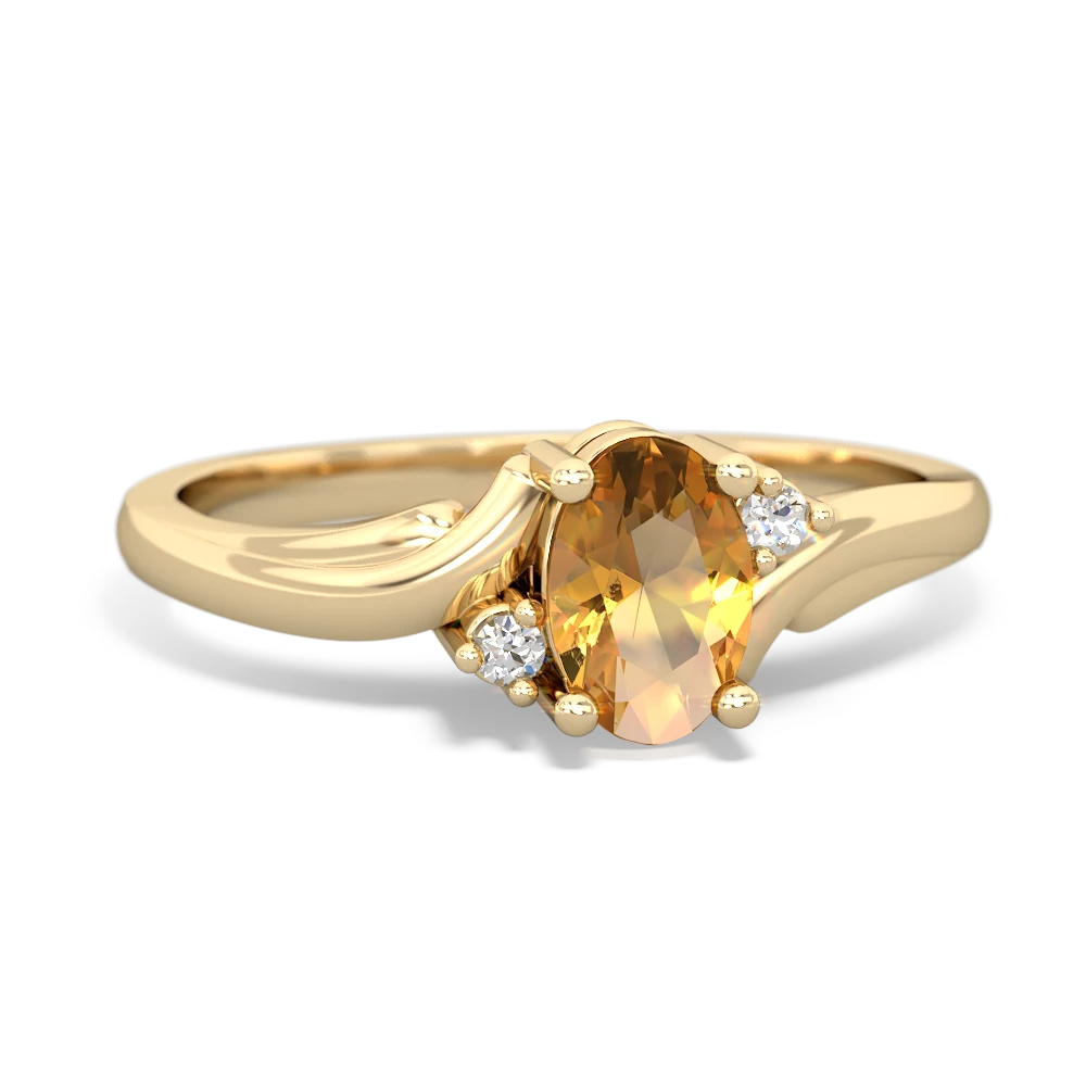 Citrine Elegant Swirl 14K Yellow Gold ring R2173