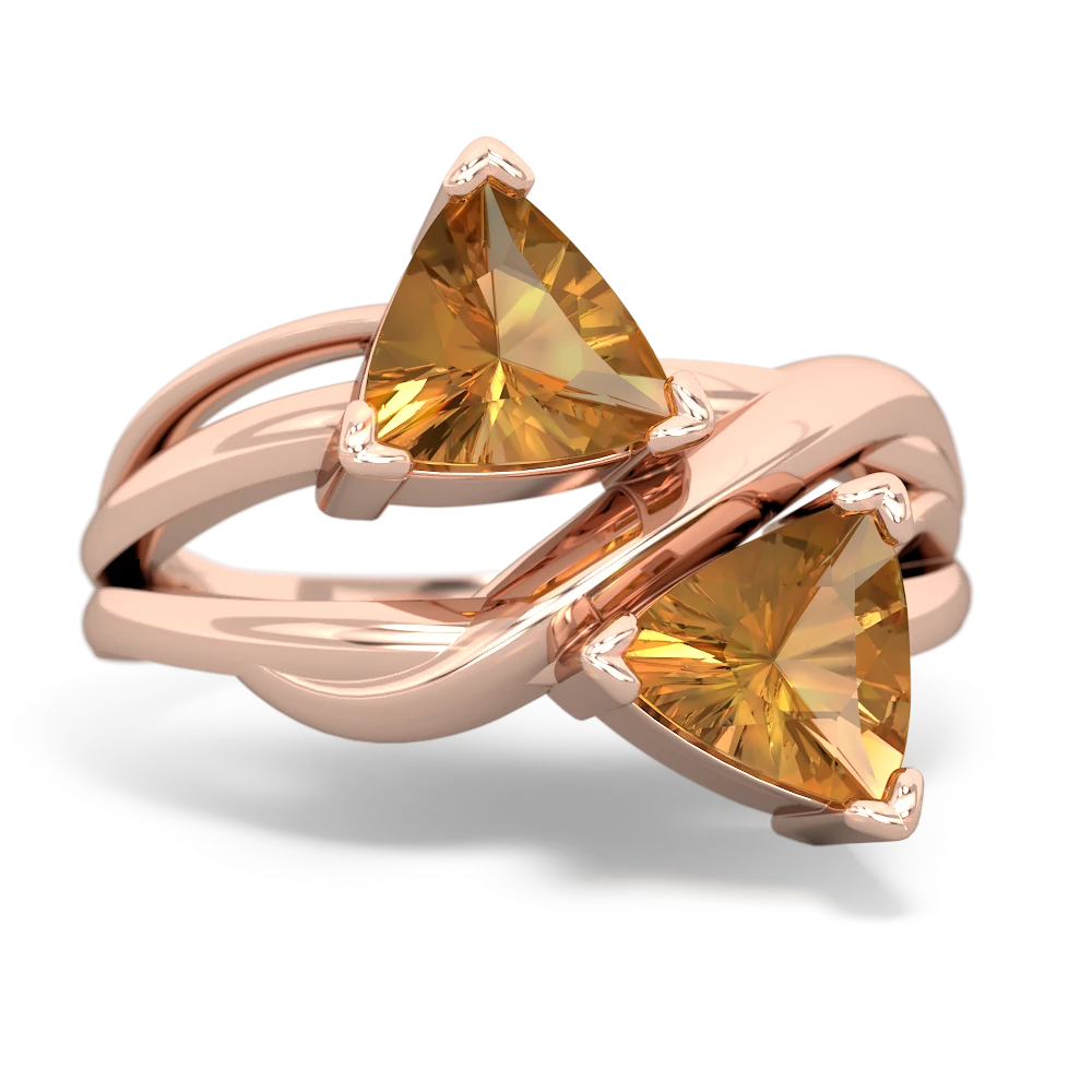 Citrine Split Band Swirl 14K Rose Gold ring R2341