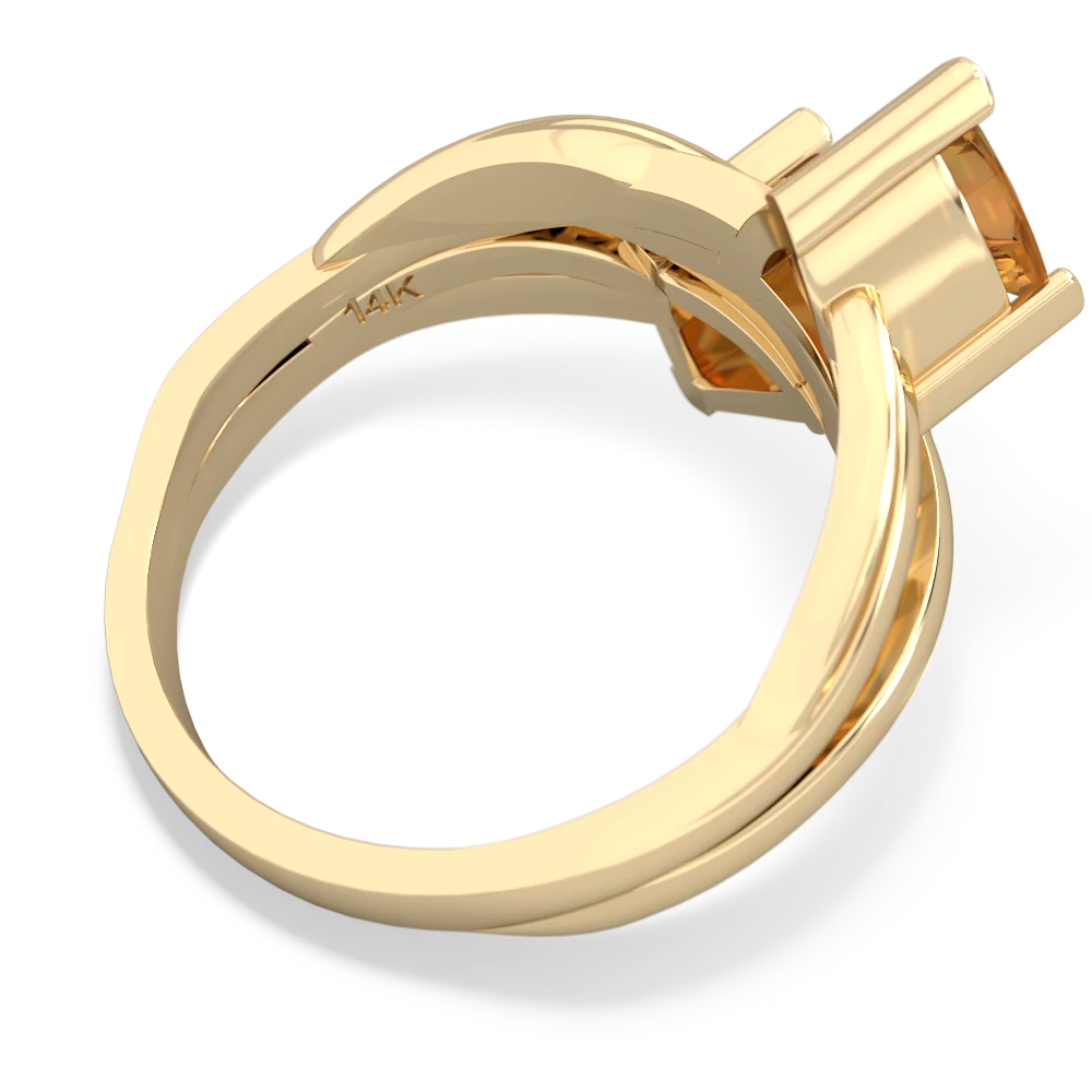 Citrine Split Band Swirl 14K Yellow Gold ring R2341