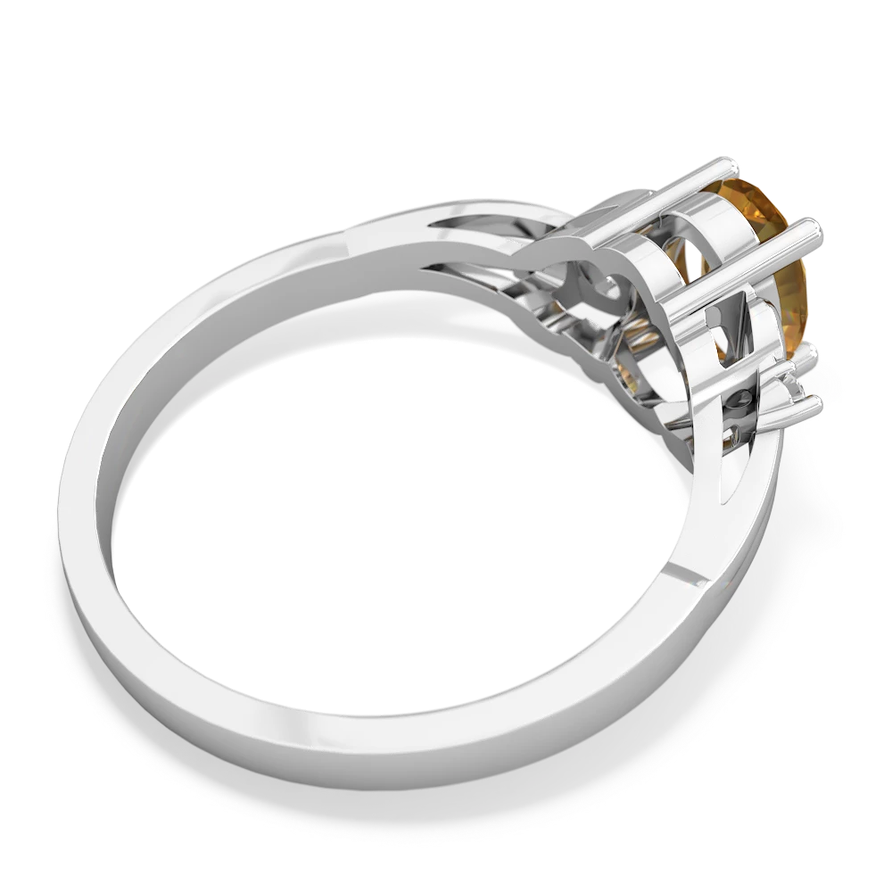 Citrine Swirls 14K White Gold ring R2347