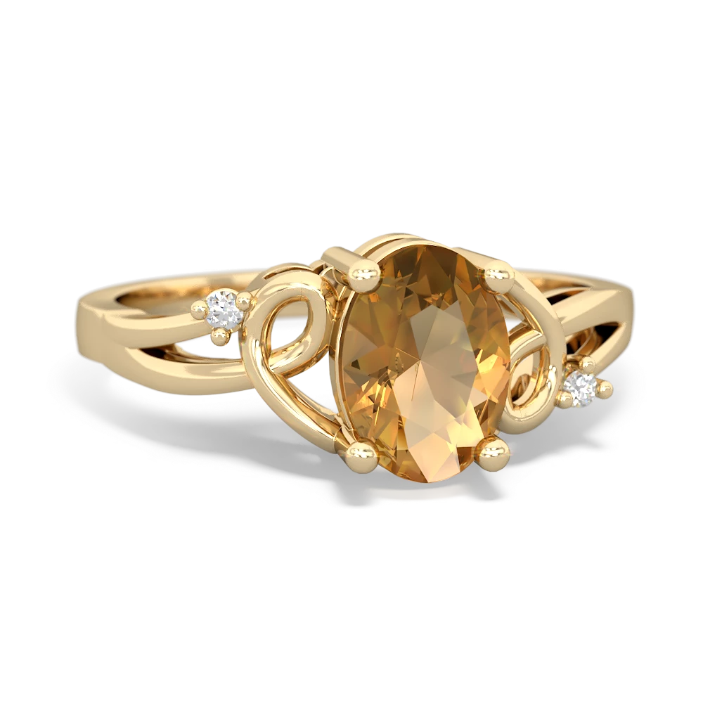 Citrine Swirls 14K Yellow Gold ring R2347