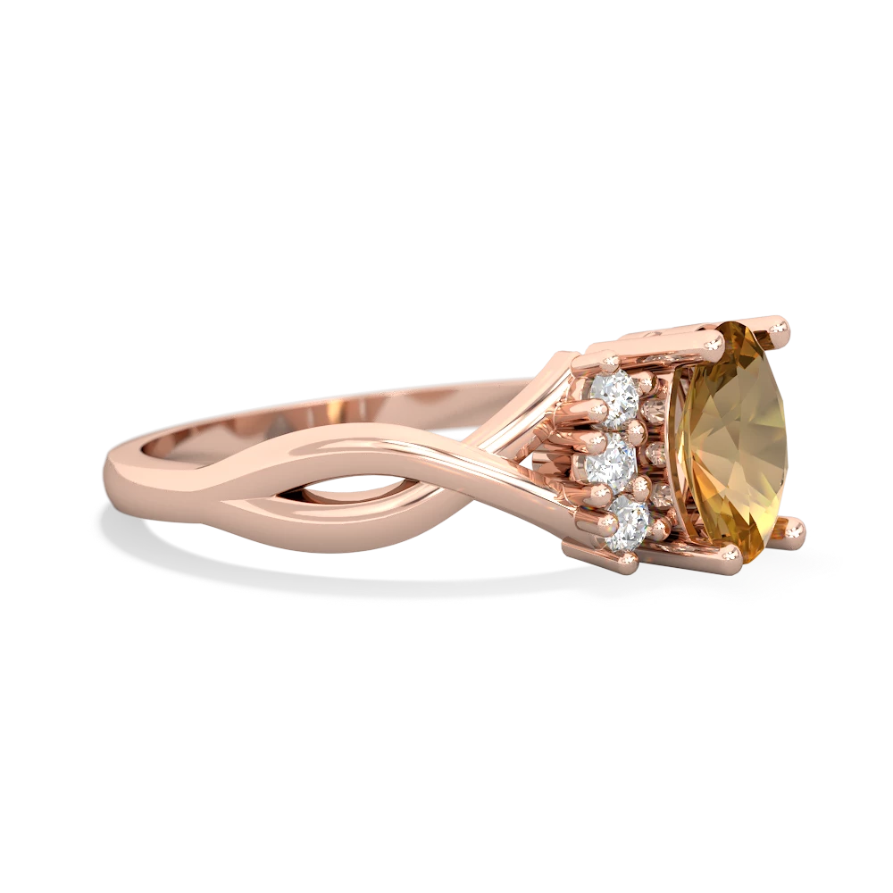 Citrine Victorian Twist 14K Rose Gold ring R2497