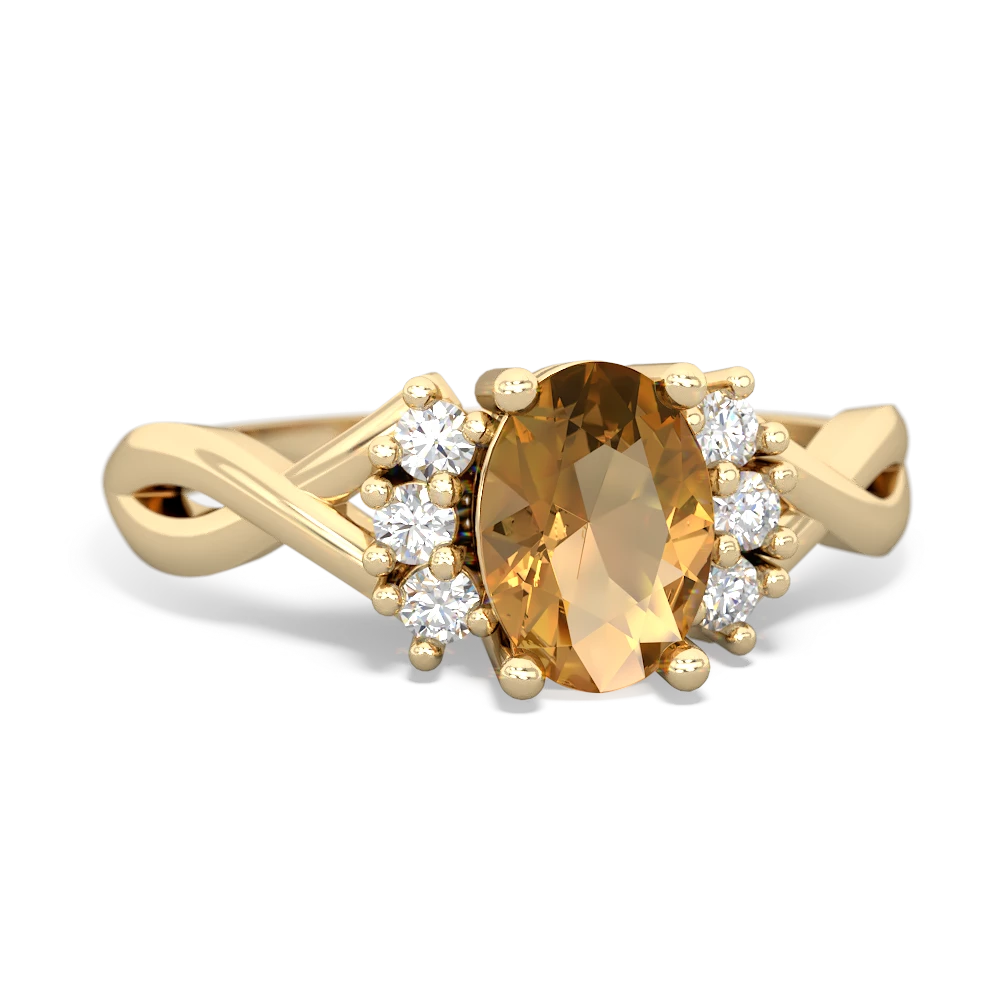 Citrine Victorian Twist 14K Yellow Gold ring R2497