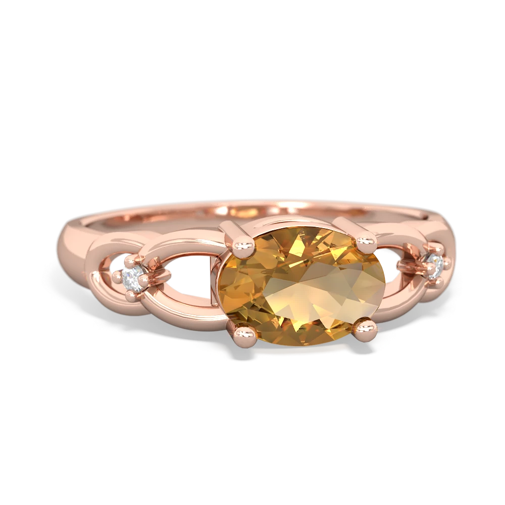 Citrine Links 14K Rose Gold ring R4032