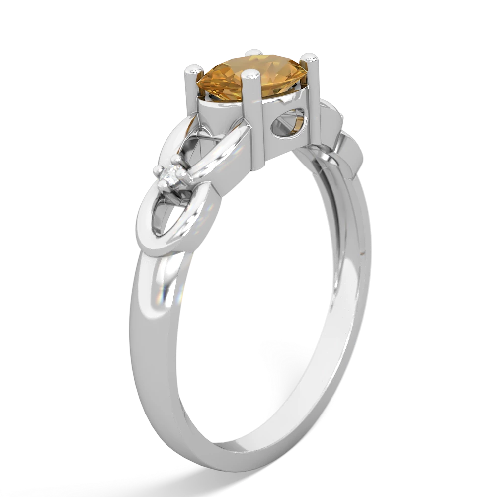 Citrine Links 14K White Gold ring R4032