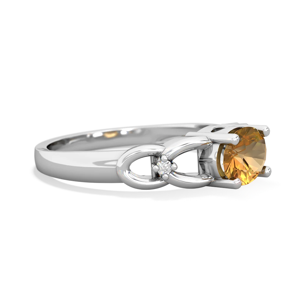 Citrine Links 14K White Gold ring R4032