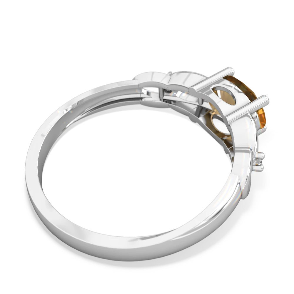 Citrine Links 14K White Gold ring R4032