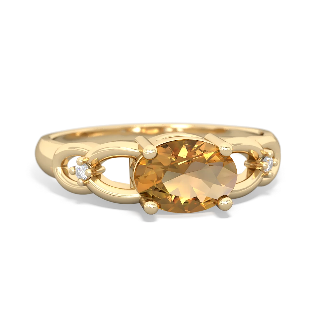 Citrine Links 14K Yellow Gold ring R4032