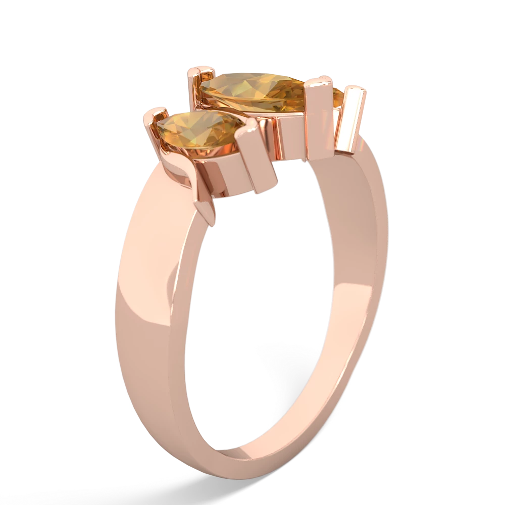 Citrine Three Peeks 14K Rose Gold ring R2433