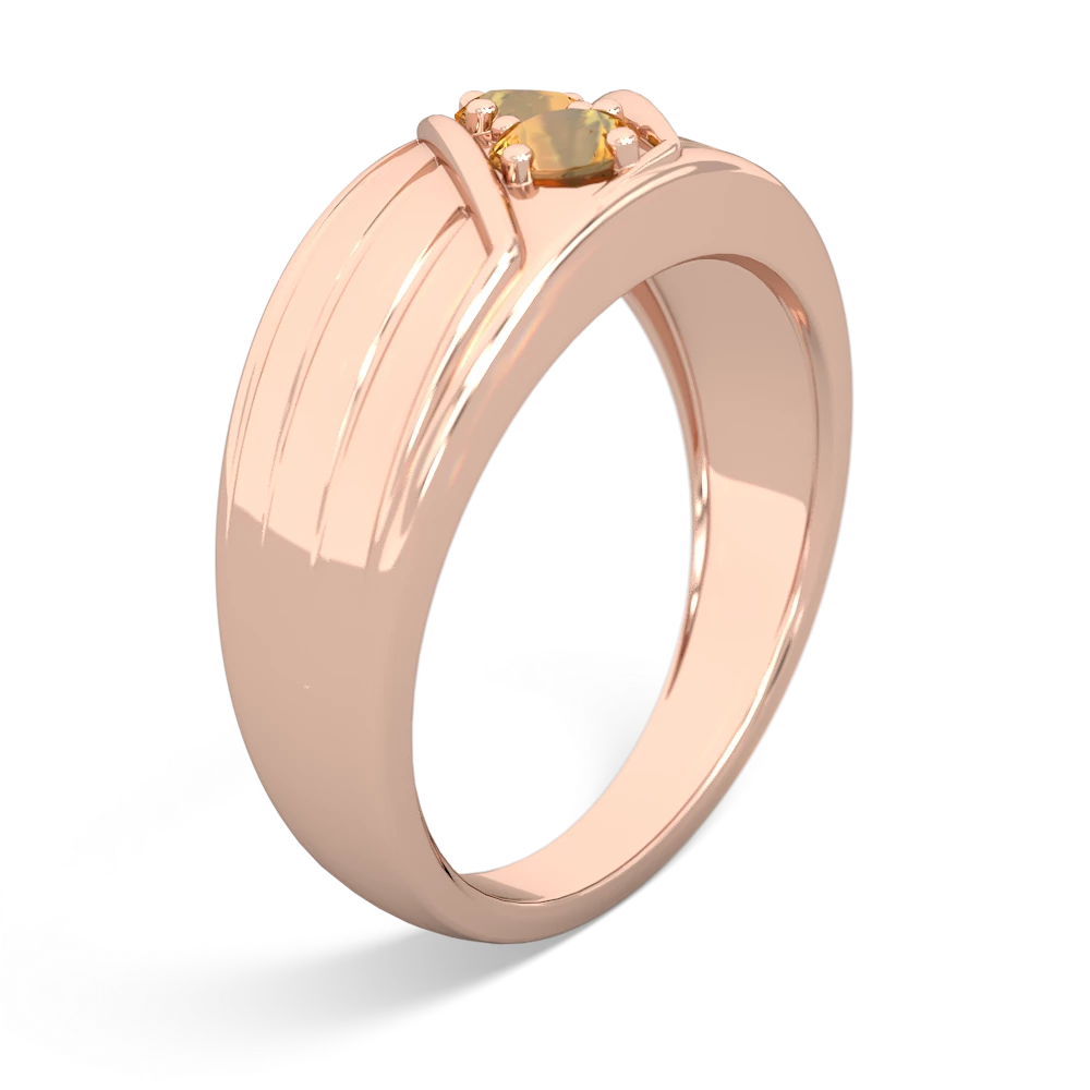 Citrine Men's Streamline 14K Rose Gold ring R0460