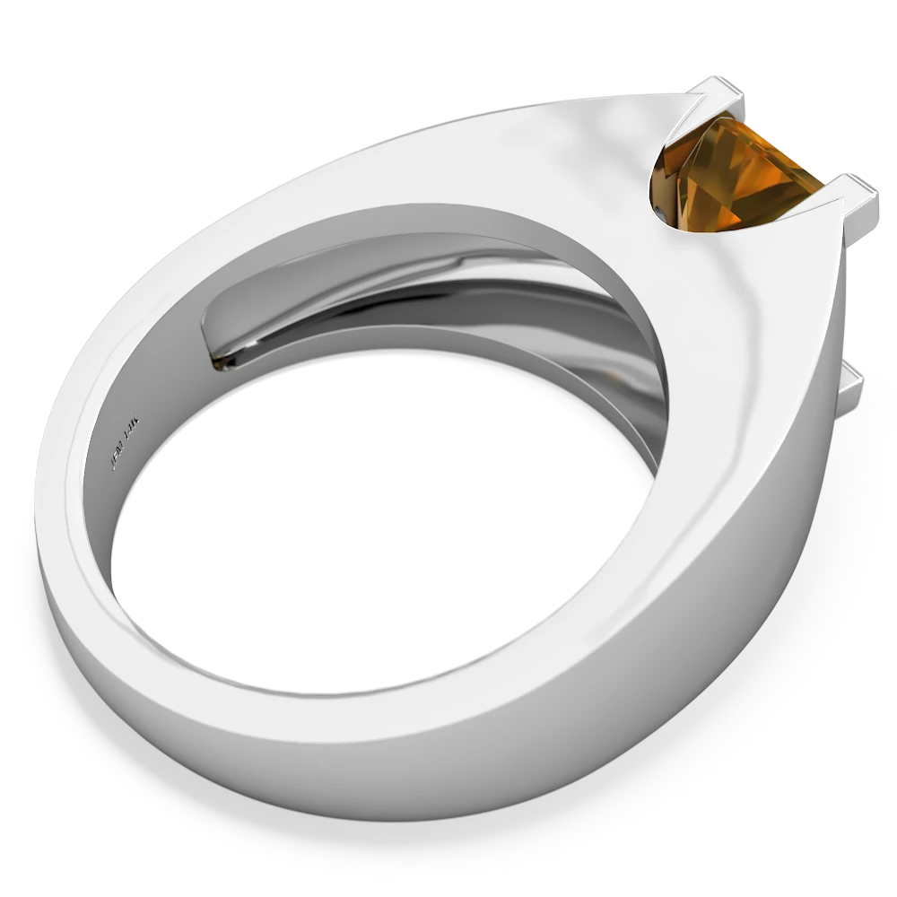 Citrine Men's 14K White Gold ring R1836