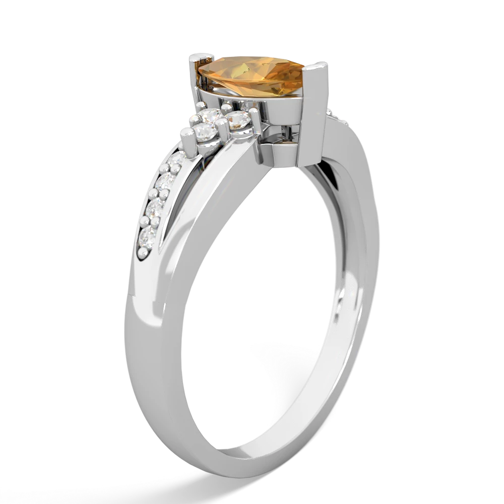 Citrine Royal Marquise 14K White Gold ring R2343