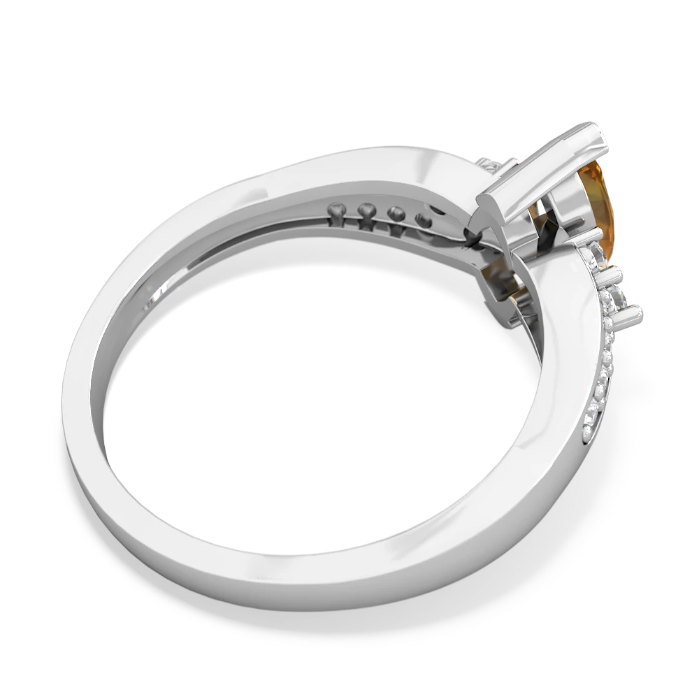 Citrine Royal Marquise 14K White Gold ring R2343