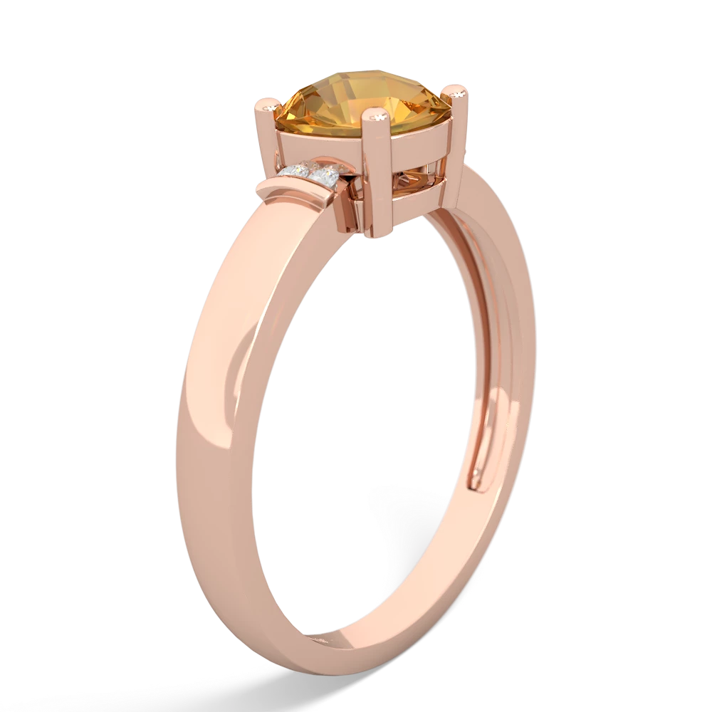 Citrine Simply Elegant Cushion 14K Rose Gold ring R2489