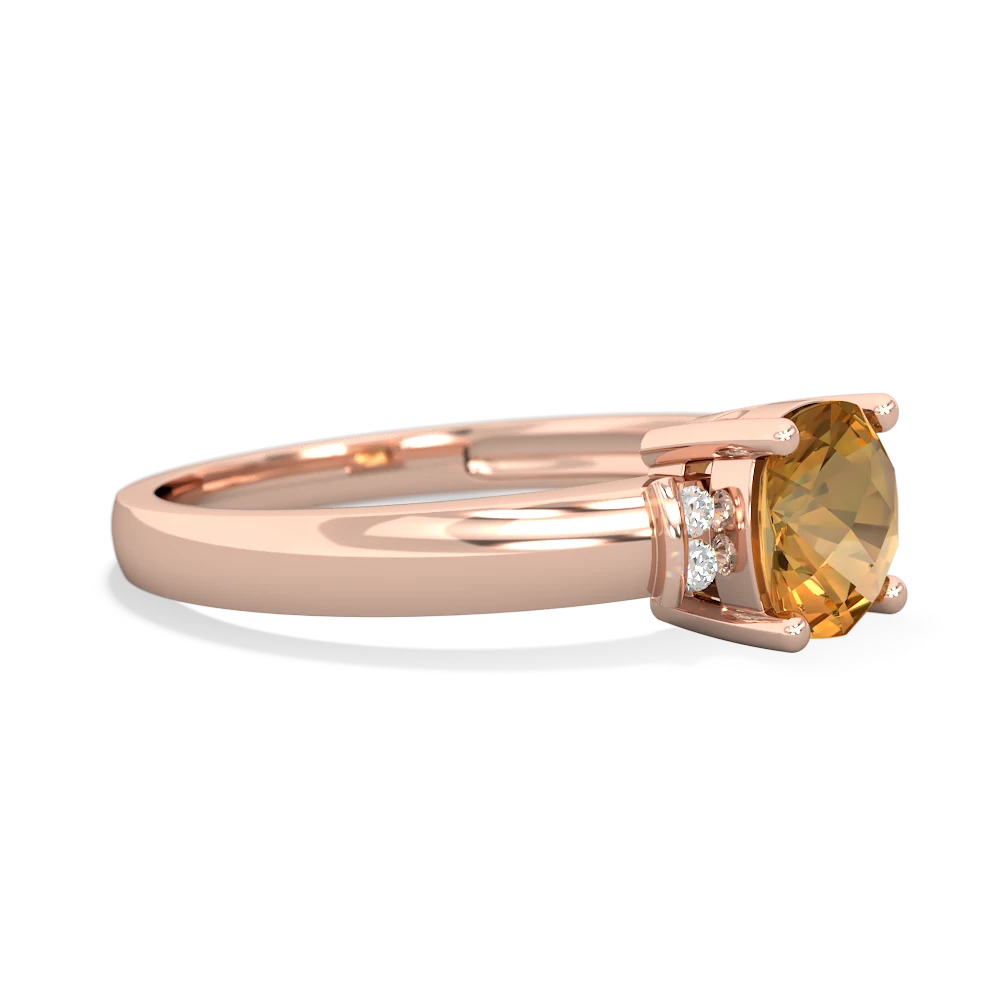 Citrine Simply Elegant Cushion 14K Rose Gold ring R2489