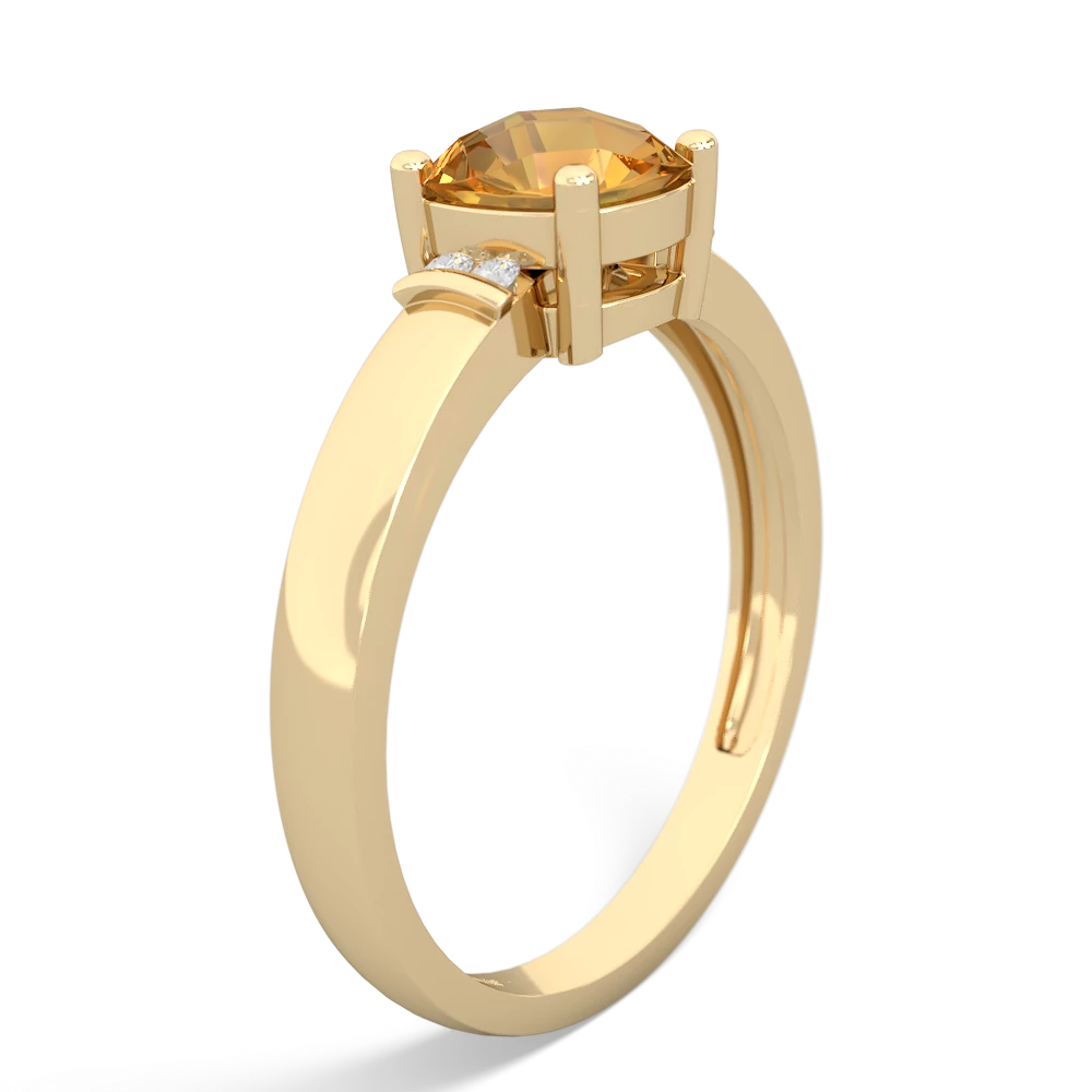 Citrine Simply Elegant Cushion 14K Yellow Gold ring R2489