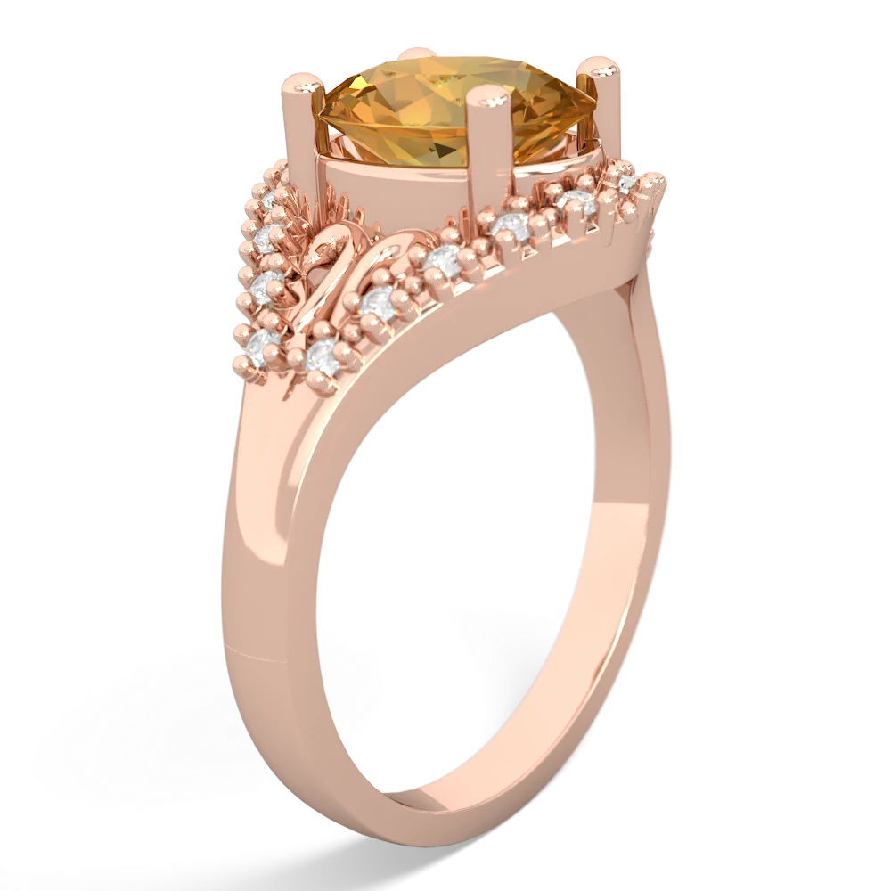 Citrine Antique Style Cocktail 14K Rose Gold ring R2564