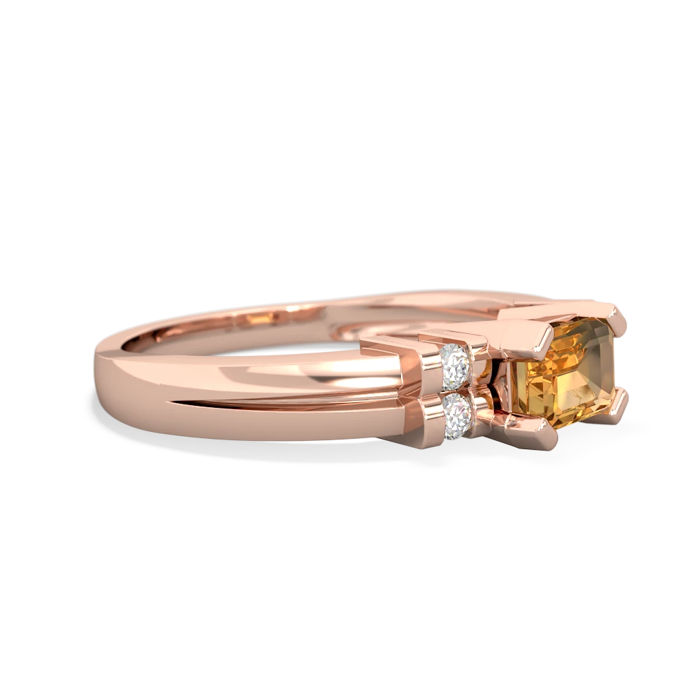 Citrine Art Deco East-West 14K Rose Gold ring R2590