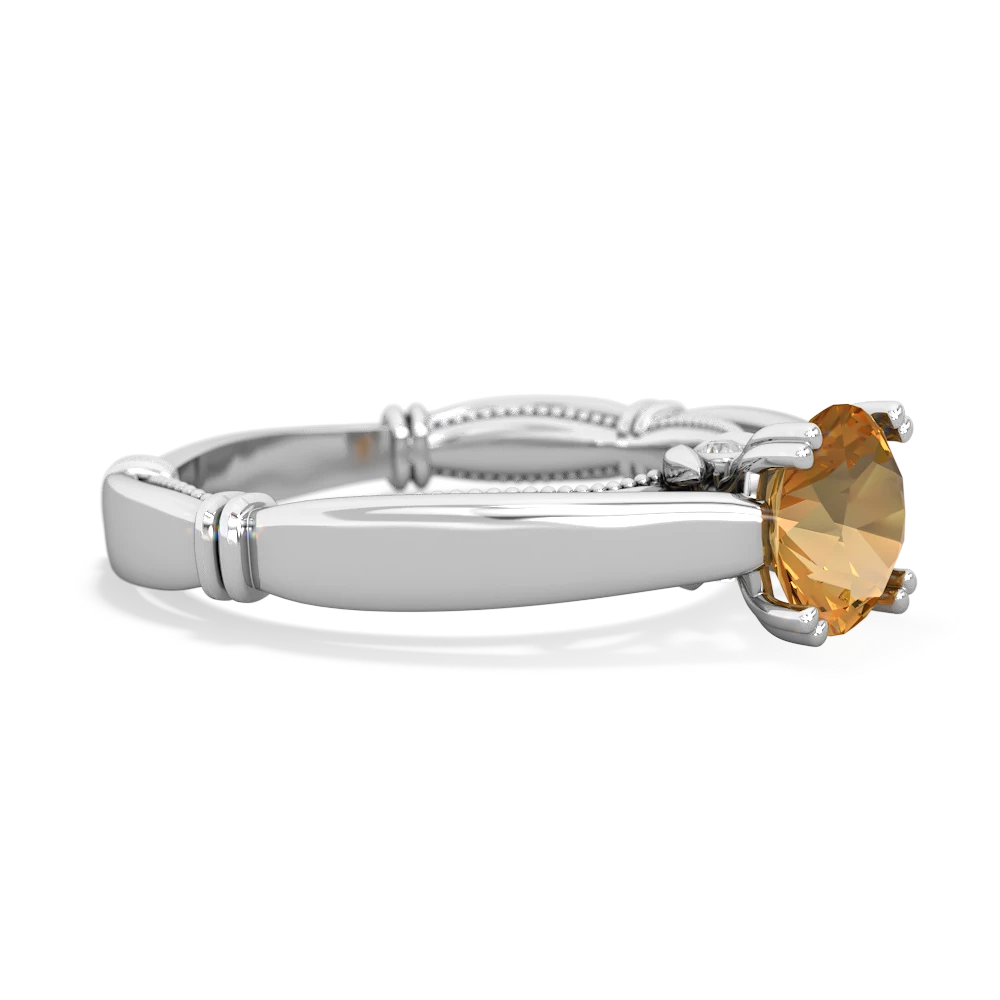 Citrine Renaissance 14K White Gold ring R27806RD