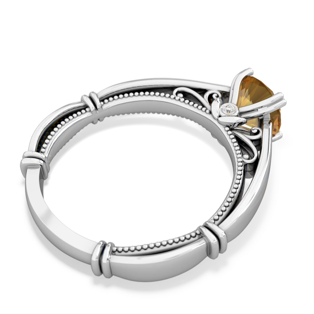 Citrine Renaissance 14K White Gold ring R27806RD