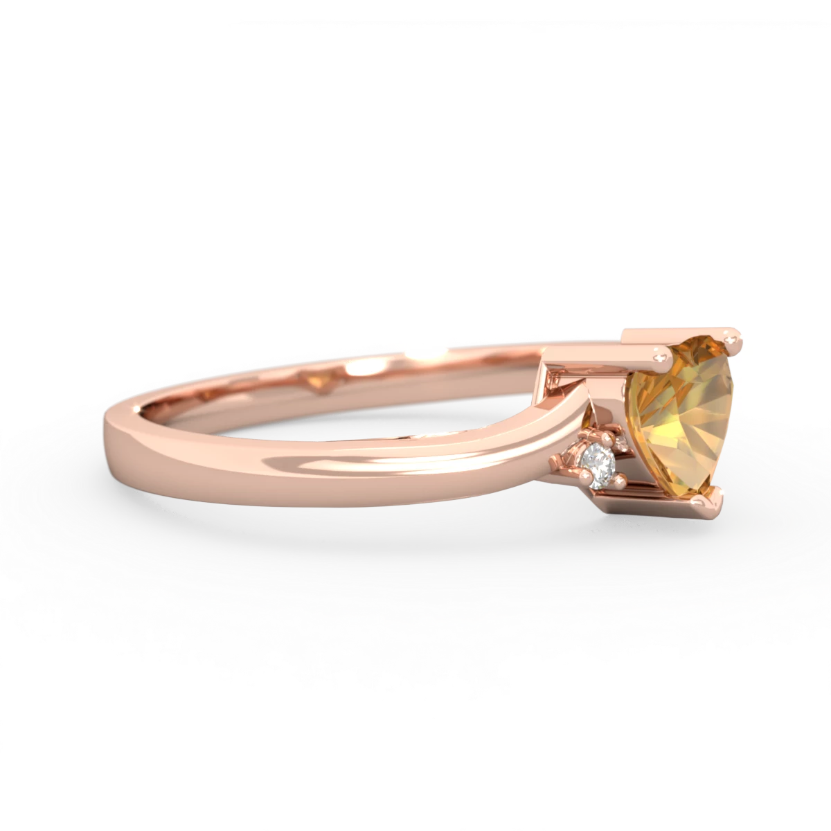 Citrine Delicate Heart 14K Rose Gold ring R0203