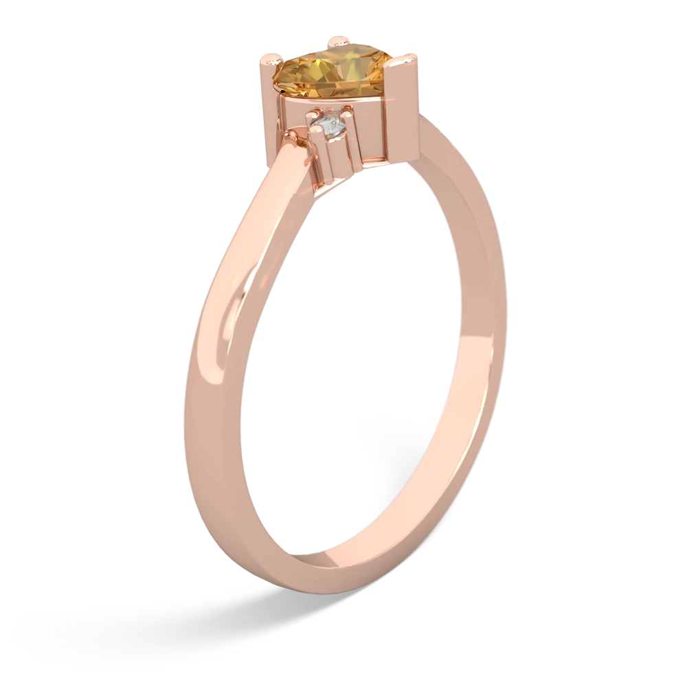 Citrine Delicate Heart 14K Rose Gold ring R0203