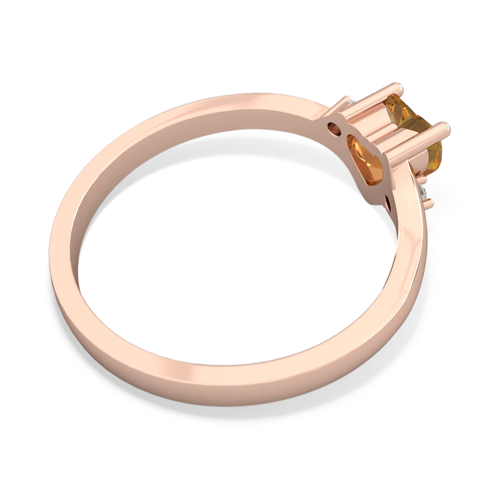 Citrine Delicate Heart 14K Rose Gold ring R0203