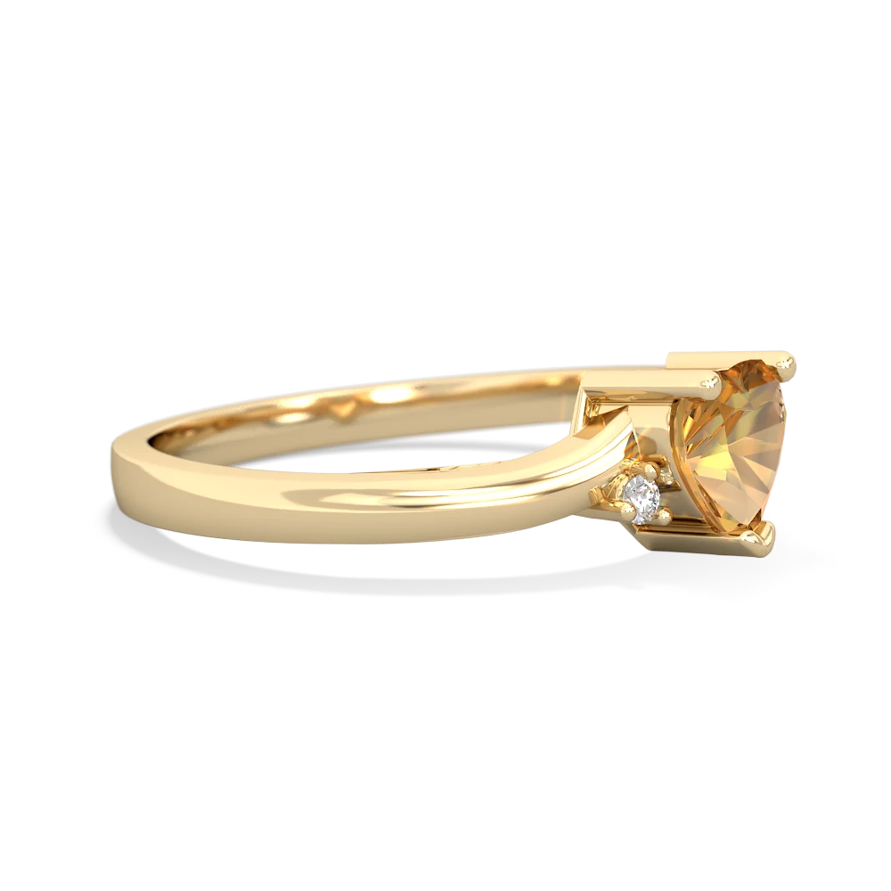 Citrine Delicate Heart 14K Yellow Gold ring R0203