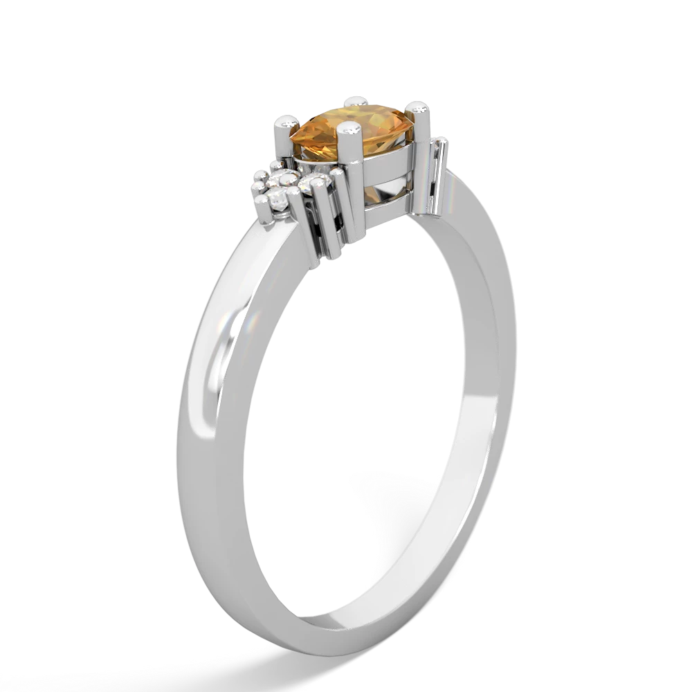 Citrine Simply Elegant East-West 14K White Gold ring R2480