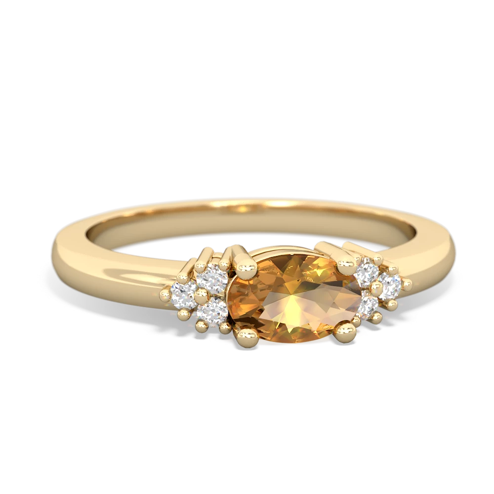 Citrine Simply Elegant East-West 14K Yellow Gold ring R2480