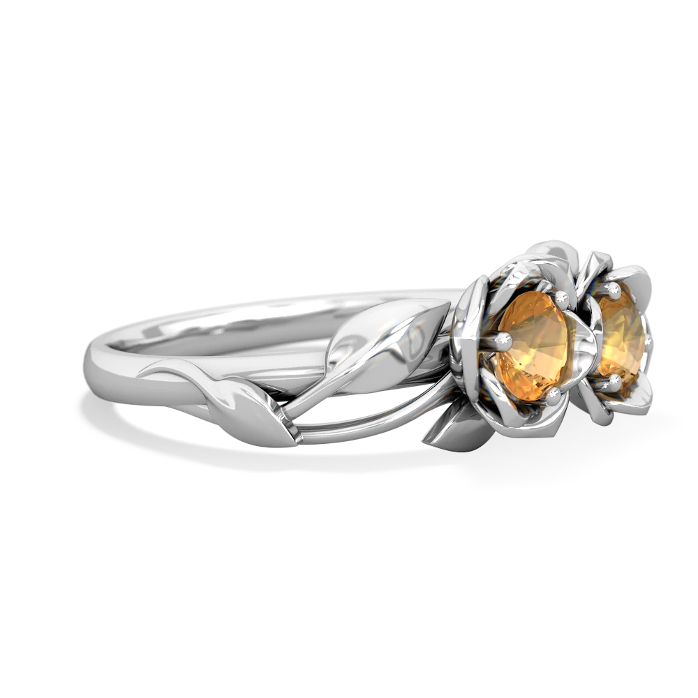 Citrine Rose Garden 14K White Gold ring R5510