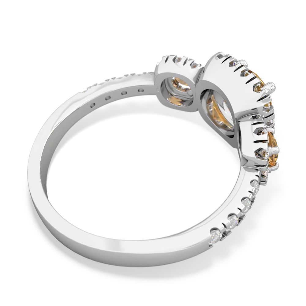 Citrine Regal Halo 14K White Gold ring R5350