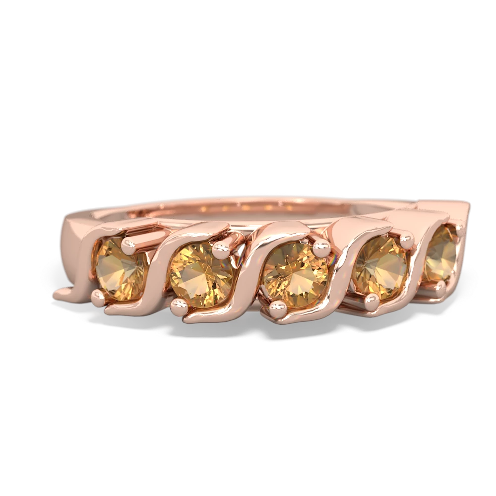 Citrine Anniversary Band 14K Rose Gold ring R2089