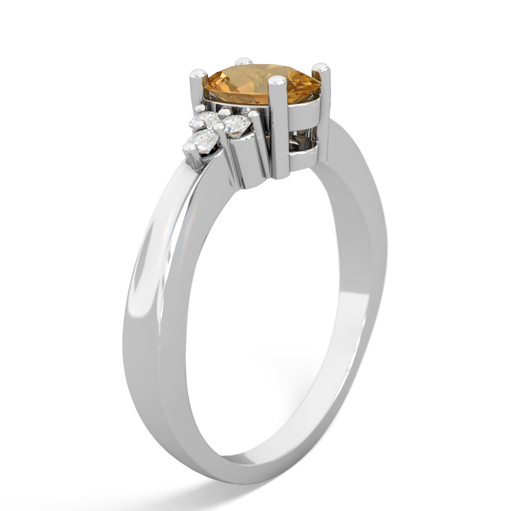Citrine Simply Elegant 14K White Gold ring R2113