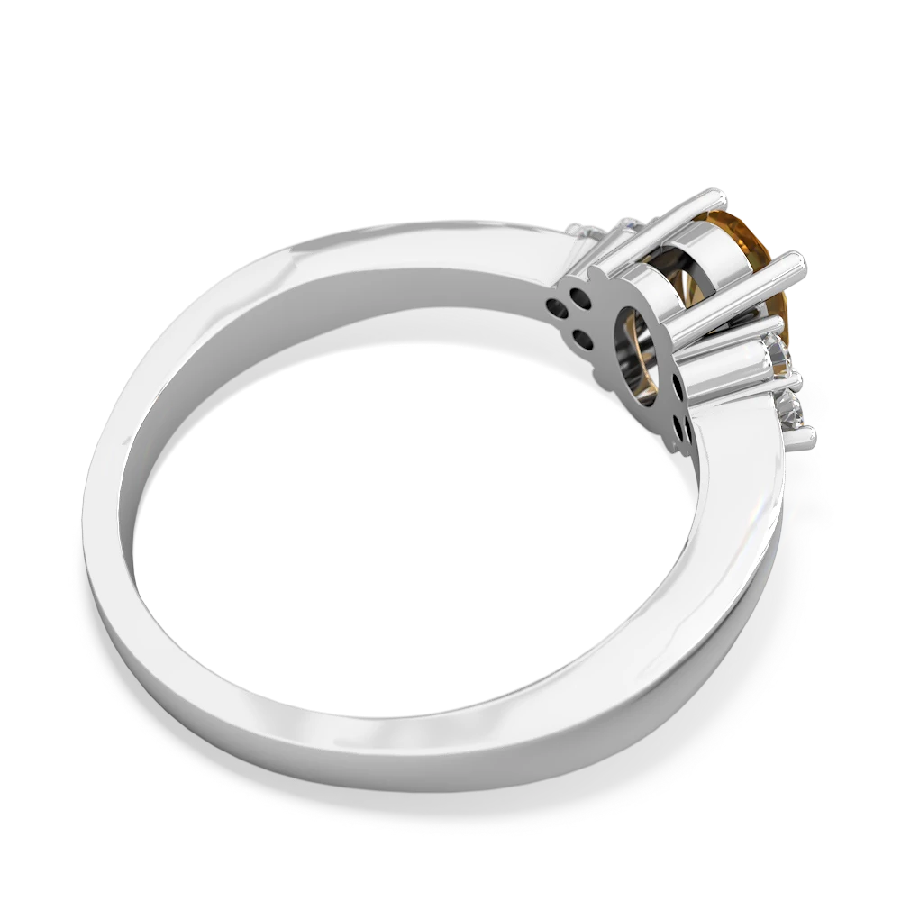 Citrine Simply Elegant 14K White Gold ring R2113 - front view