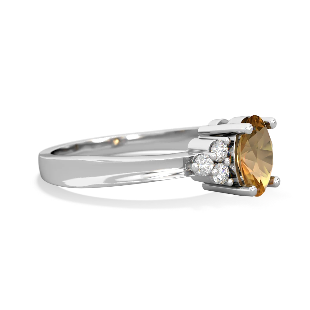 Citrine Simply Elegant 14K White Gold ring R2113