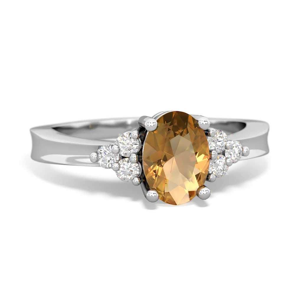 Citrine Simply Elegant 14K White Gold ring R2113