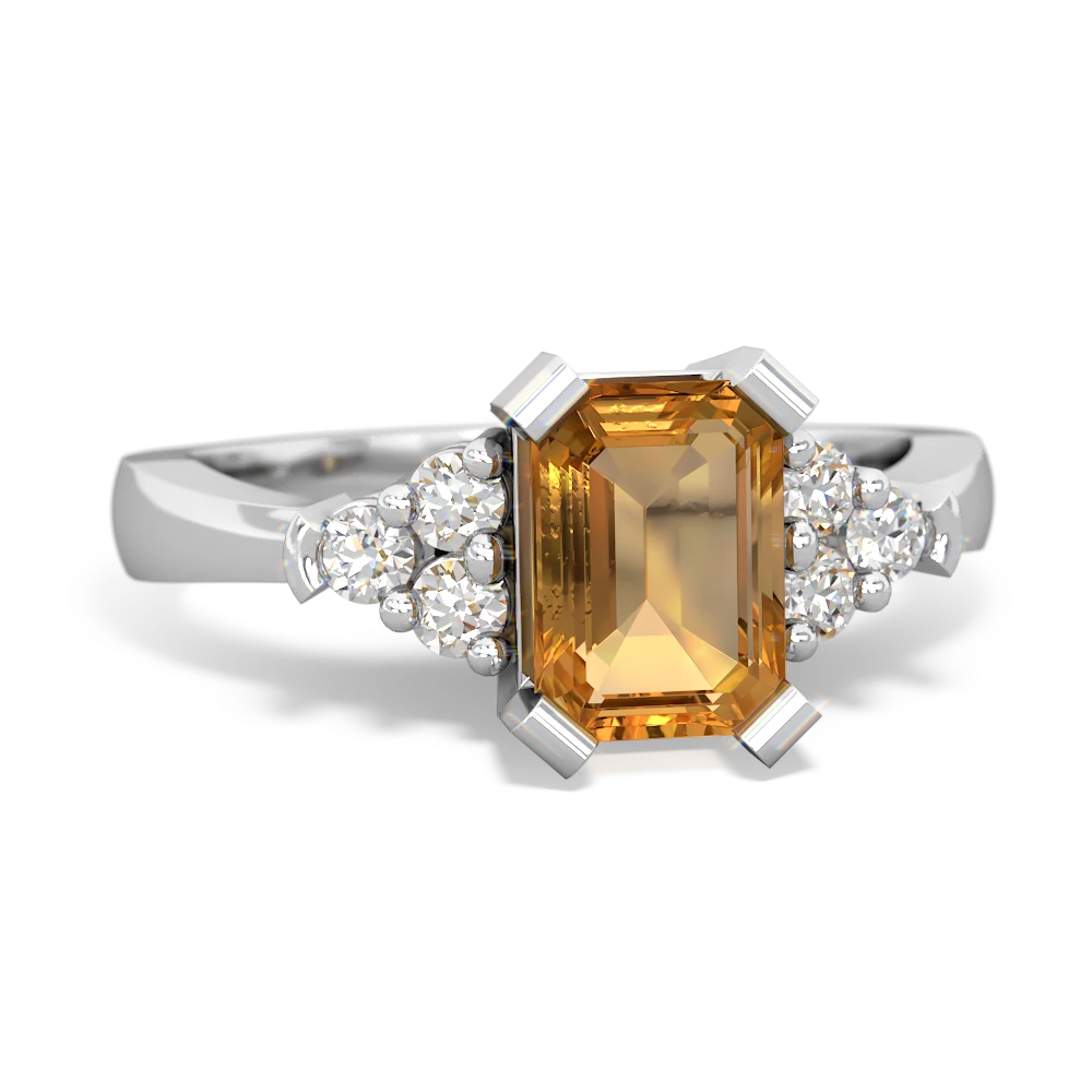 Citrine Timeless Classic 14K White Gold ring R2591