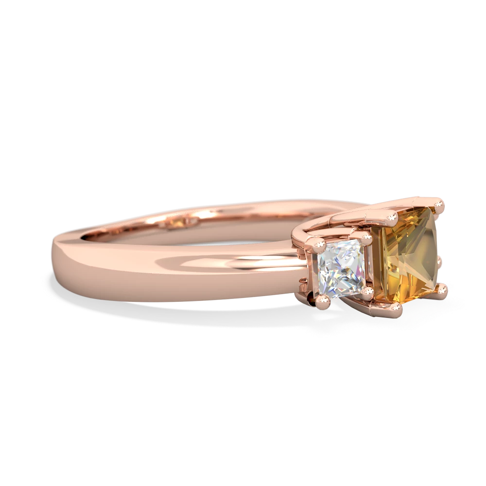 Citrine Three Stone Trellis 14K Rose Gold ring R4015